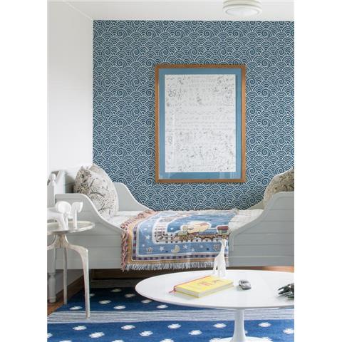 A Street Prints Happy Wallpaper Alorah Wave 26309 Blue