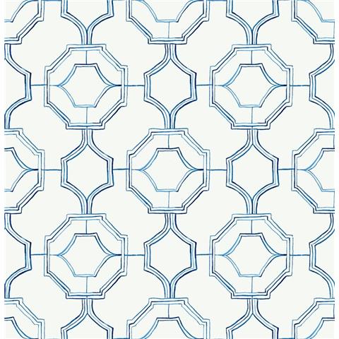 A Street Prints Happy Wallpaper Gallina Trellis 26314 Blue