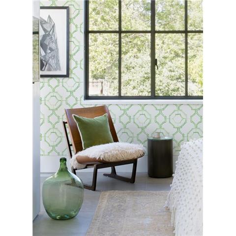 A Street Prints Happy Wallpaper Gallina Trellis 26316 Green