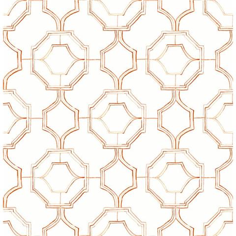 A Street Prints Happy Wallpaper Gallina Trellis 26317 Orange