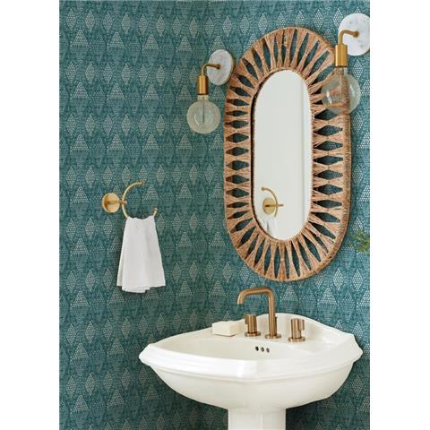 A Street Prints Happy Wallpaper Grady Geo 26318 Teal