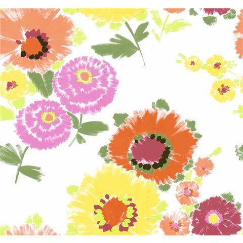 A Street Prints Happy Wallpaper Essie Floral 26323 Purple/Orange