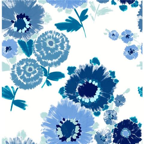 A Street Prints Happy Wallpaper Essie Floral 26324 Blue