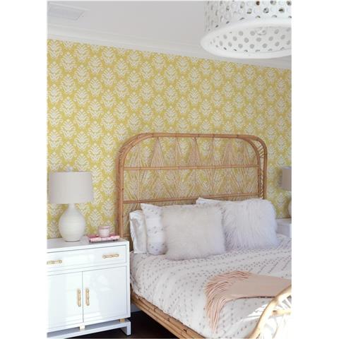 A Street Prints Happy Wallpaper Keaton Damask 26328 Yellow