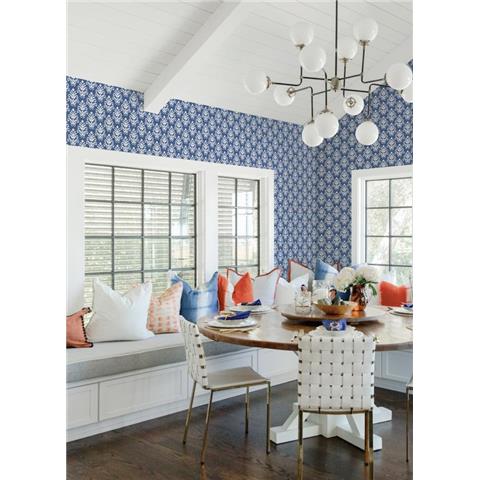 A Street Prints Happy Wallpaper Keaton Damask 26329 Blue