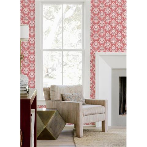 A Street Prints Happy Wallpaper Keaton Damask 26330 Coral