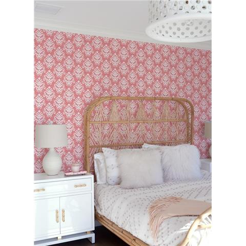 A Street Prints Happy Wallpaper Keaton Damask 26330 Coral