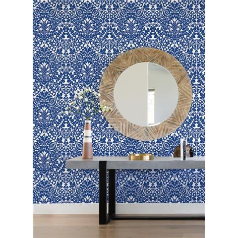 A Street Prints Happy Wallpaper Marni Damask 26332 Blue