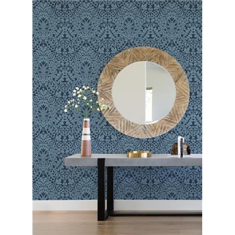 A Street Prints Happy Wallpaper Marni Damask 26334 Navy