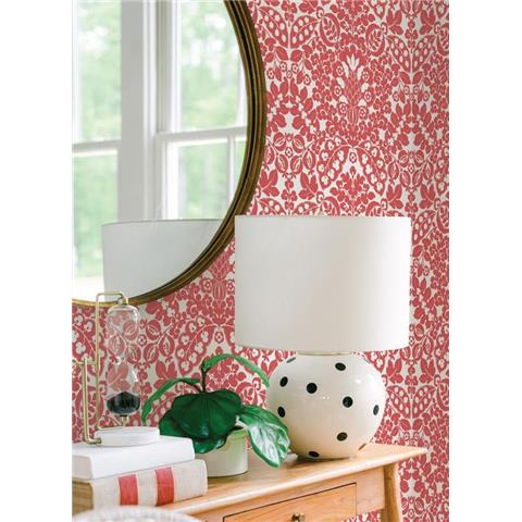 A Street Prints Happy Wallpaper Marni Damask 26336 Coral