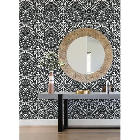 A Street Prints Happy Wallpaper Marni Damask 26337 Black