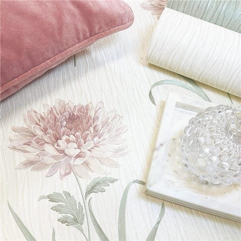 Tiffany Bella Floral Italian Vinyl Wallpaper 41343 Pink