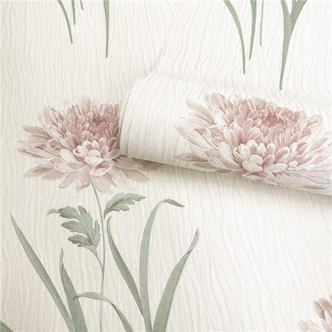 Tiffany Bella Floral Italian Vinyl Wallpaper 41343 Pink