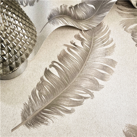 Zambaiti Parati Ciara Feather Wallpaper 4411 Mocha