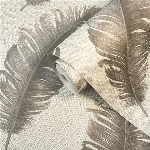 Zambaiti Parati Ciara Feather Wallpaper 4411 Mocha