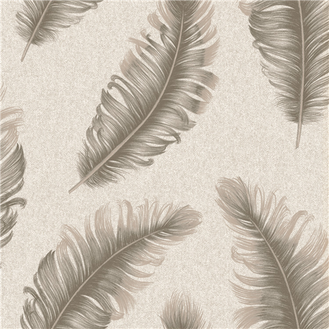 Zambaiti Parati Ciara Feather Wallpaper 4411 Mocha