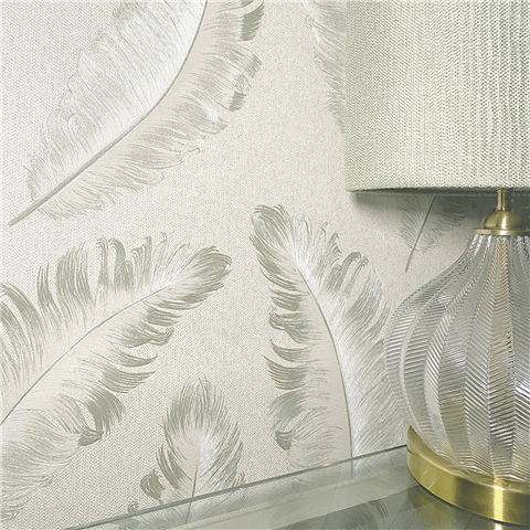 Zambaiti Parati Ciara Feather Wallpaper 4412 Green