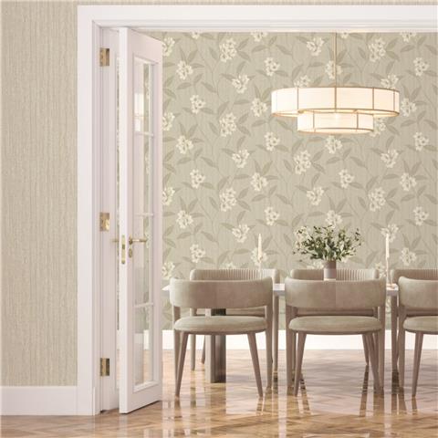 Zambaiti Parati Giovanna Floral Heavyweight Italian Vinyl Wallpaper 4818 Cream/Beige