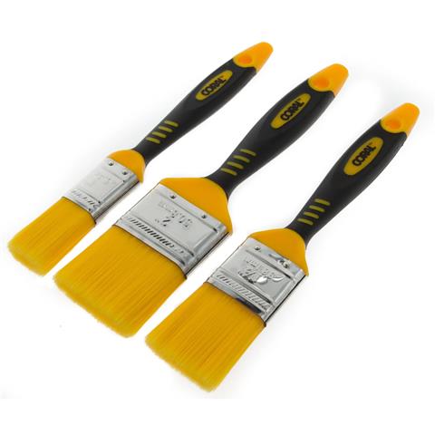 Coral Zero-Loss Paint Brushes with No Loss of Bristle Paintbrush Heads 3 piece pack set