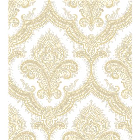 Design ID Casbah Damask Wallpaper 519950 Gold/White