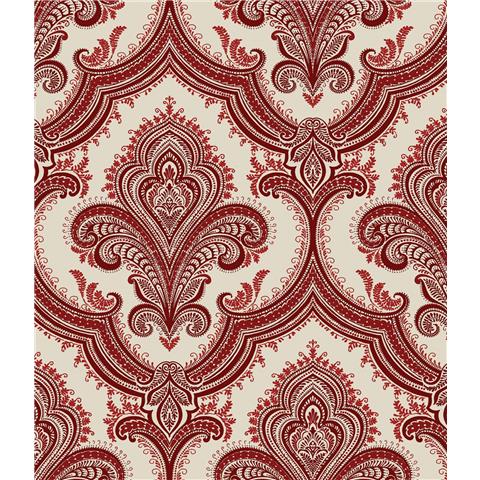Design ID Casbah Damask Wallpaper 520950 Red/Taupe
