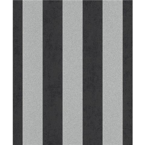 Rasch Glam Glitter stripe Wallpaper 542370 black/silver