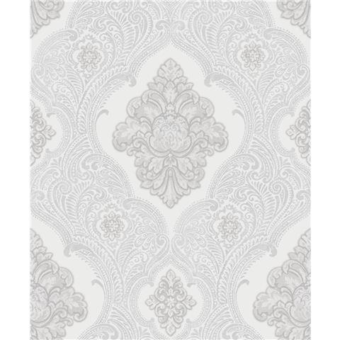 Vasari Ravelle Damask Wallpaper 544015 Silver Grey