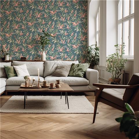 Belgravia Moda Olivia Floral Wallpaper 5906 Sage Green