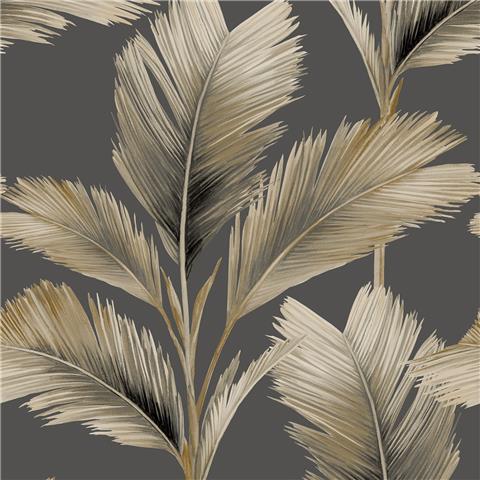 Belgravia kailani palm wallpaper 59116 charcoal/natural