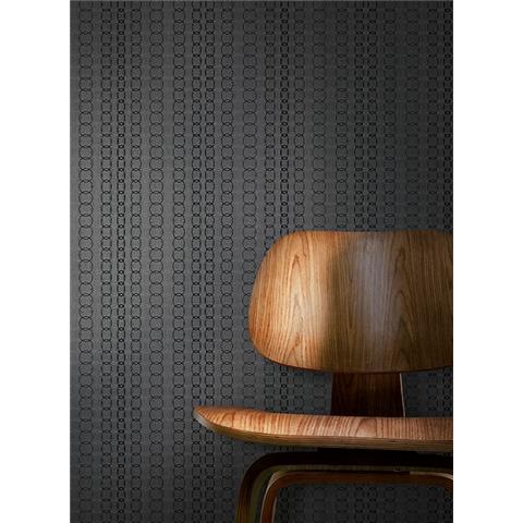York Mid Century Wallpaper-Oval Mesh Y6220807 charcoal