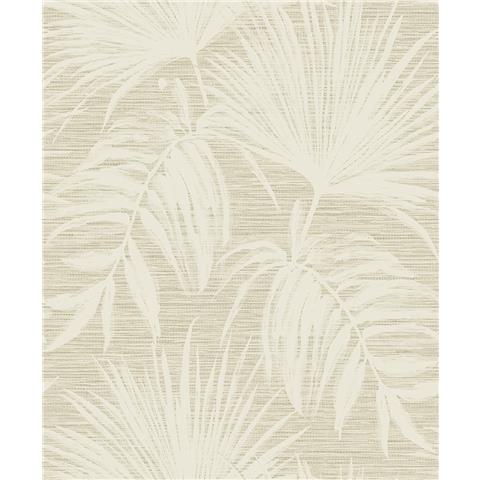 Holden Statement Grasscloth Palm Leaf Wallpaper 66220 Cream