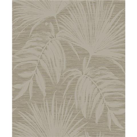 Holden Statement Grasscloth Palm Leaf Wallpaper 66221 Taupe