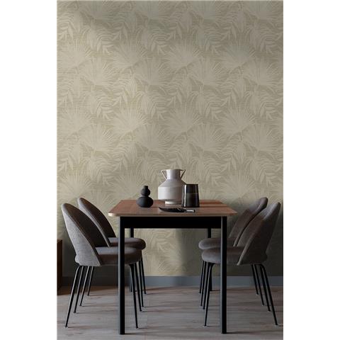 Holden Statement Grasscloth Palm Leaf Wallpaper 66221 Taupe