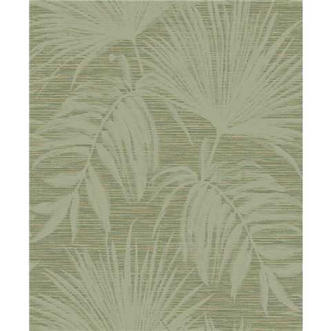 Holden Statement Grasscloth Palm Leaf Wallpaper 66222 Green