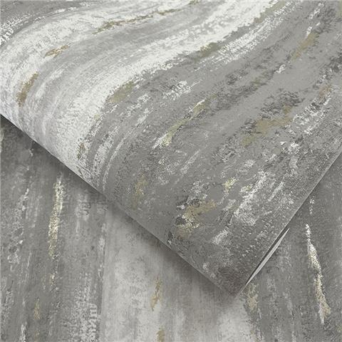 Holden Statement Distressed Metallic Stripe Wallpaper 66240 Charcoal