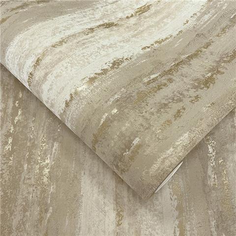 Holden Statement Distressed Metallic Stripe Wallpaper 66241 Beige