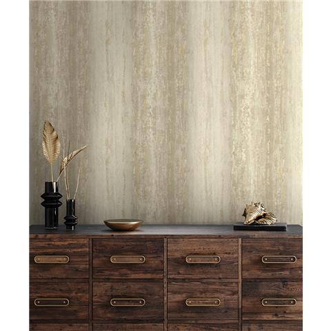 Holden Statement Distressed Metallic Stripe Wallpaper 66241 Beige