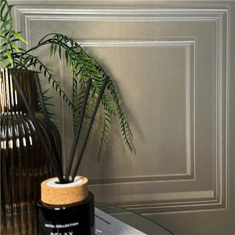 Belgravia Zambaiti Parati Amara Wood Panel Wallpaper 7401 Champagne