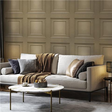 Belgravia Zambaiti Parati Amara Wood Panel Wallpaper 7401 Champagne