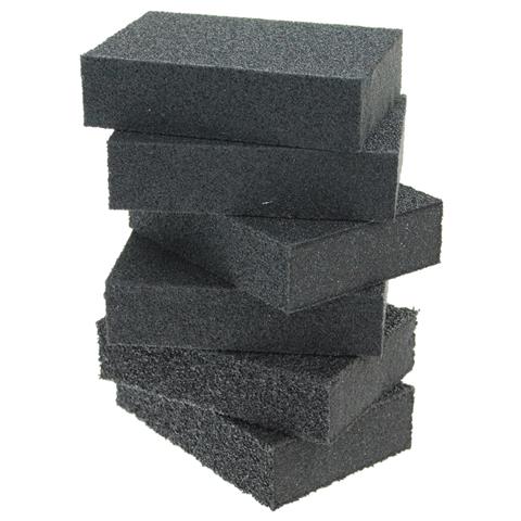 Coral Essentials Abrasive Sanding Sponge Blocks with Wet or Dry Fine Medium and Coarse Grits 6 piece pack set
