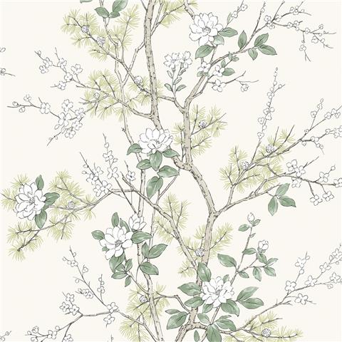 Belgravia Moda Bridget Floral wallpaper 750 Cream/Sage