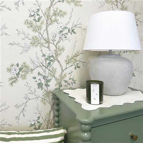 Belgravia Moda Bridget Floral wallpaper 750 Cream/Sage