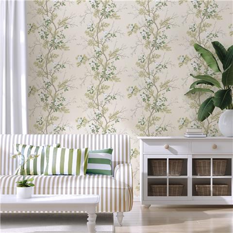 Belgravia Moda Bridget Floral wallpaper 750 Cream/Sage