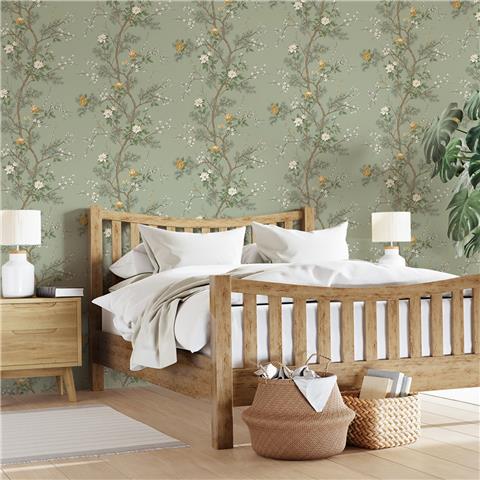 Belgravia Moda Bridget Floral Wallpaper 752 Sage