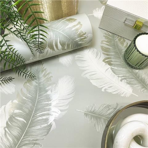 Belgravia Moda Feather Wallpaper 772 Sage