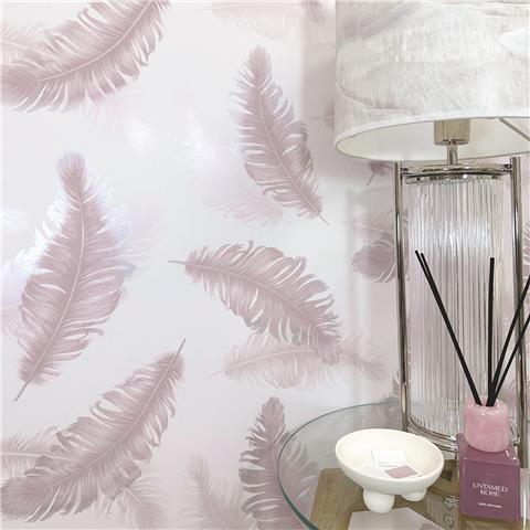 Belgravia Moda Feather Wallpaper 773 Pink