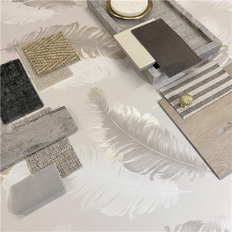 Belgravia Moda Feather Wallpaper 775 Beige