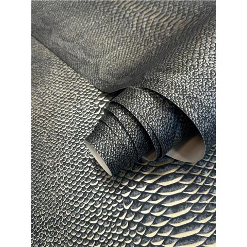 Belgravia Metallic Animal Skin Wallpaper 788 Charcoal