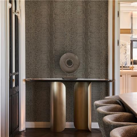 Belgravia Metallic Animal Skin Wallpaper 788 Charcoal