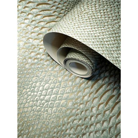 Belgravia Metallic Animal Skin Wallpaper 789 Sage